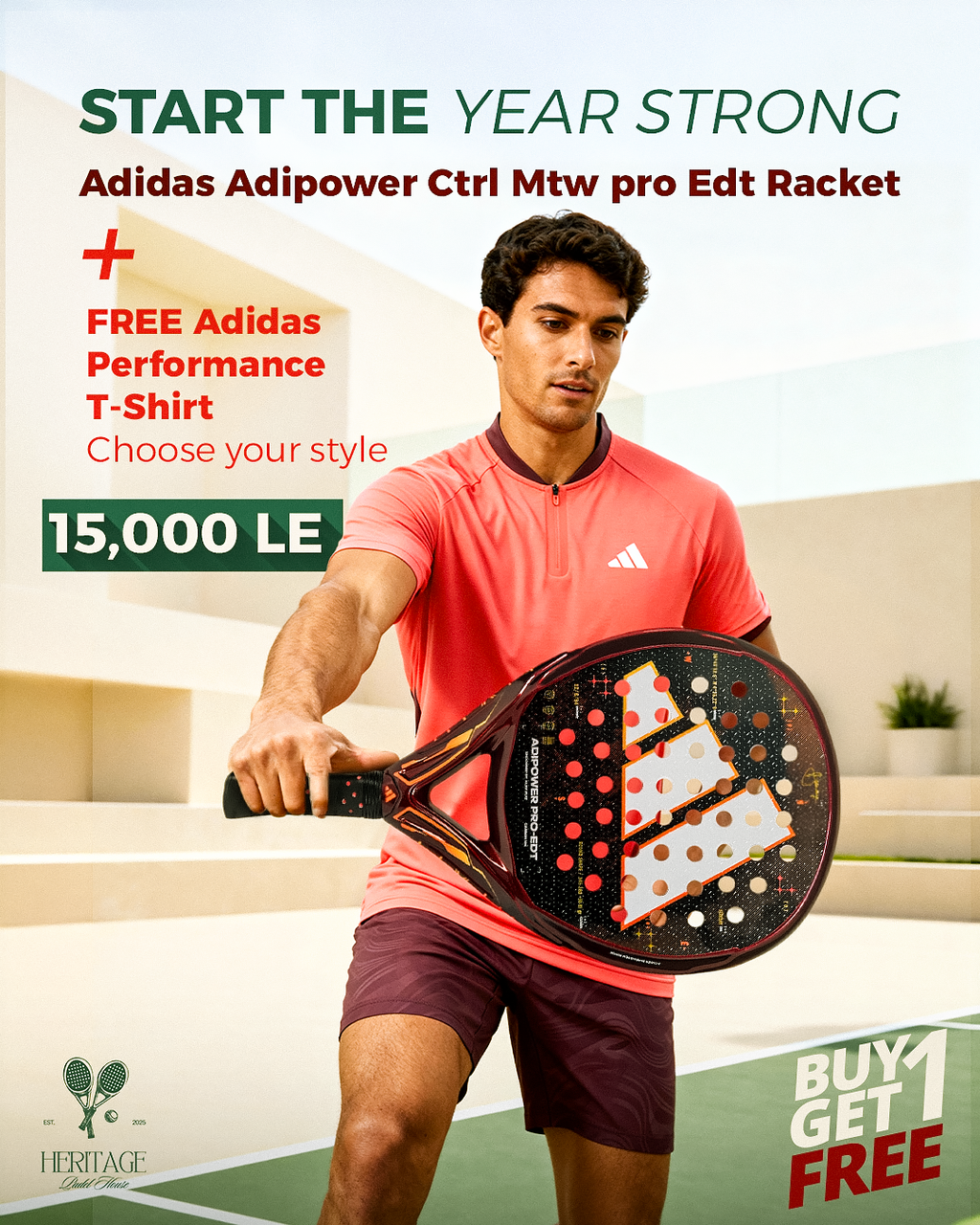 ADIDAS ADIPOWER CTRL MTW PRO EDT 2025 RACKET + + FREE performance T-shirt