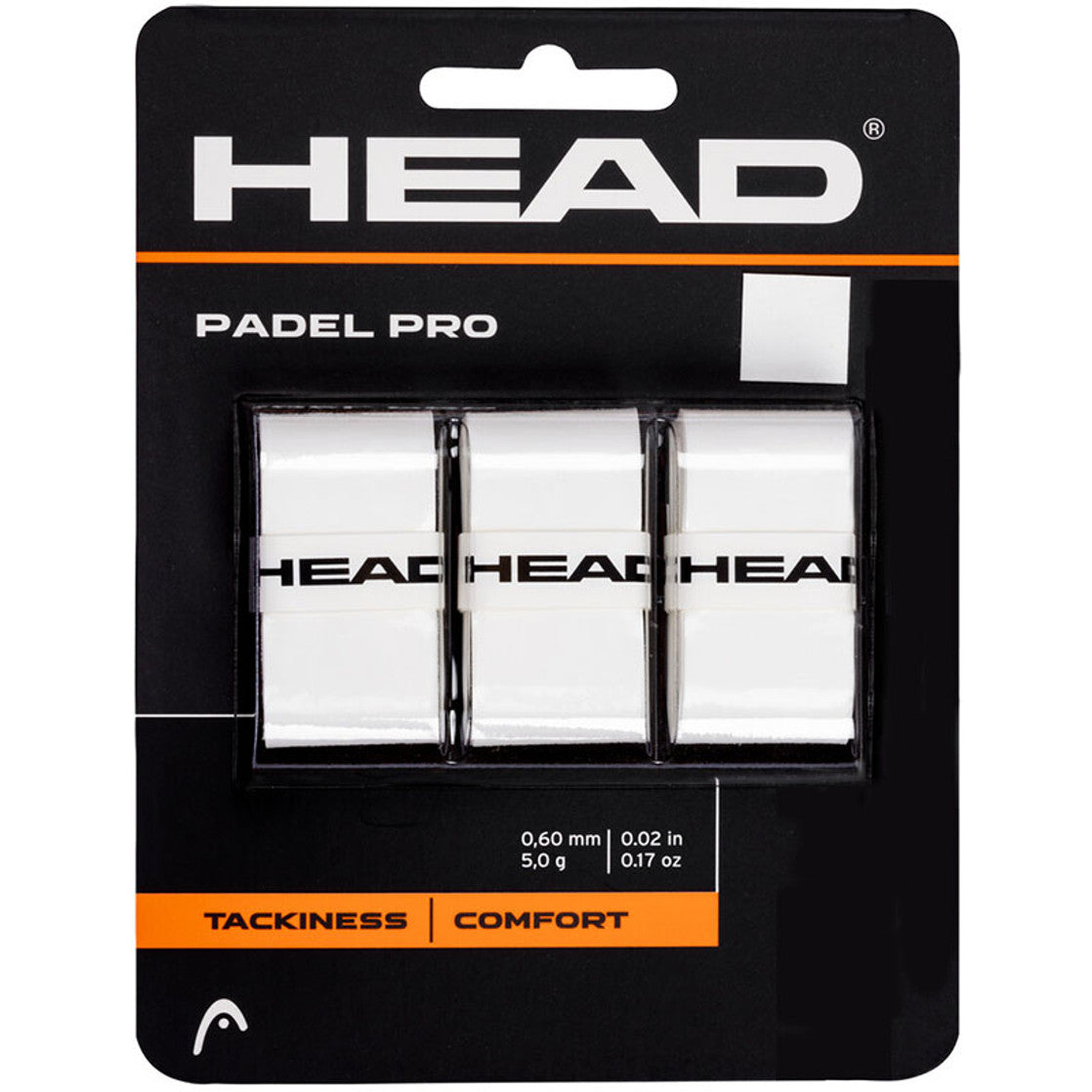 HEAD Padel Pro Overgrip (Pack of 3) White